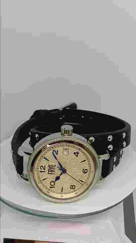 Frye 37FR00019-01 Melissa Women's 36mm Double Wrap Black Leather Strap Watch