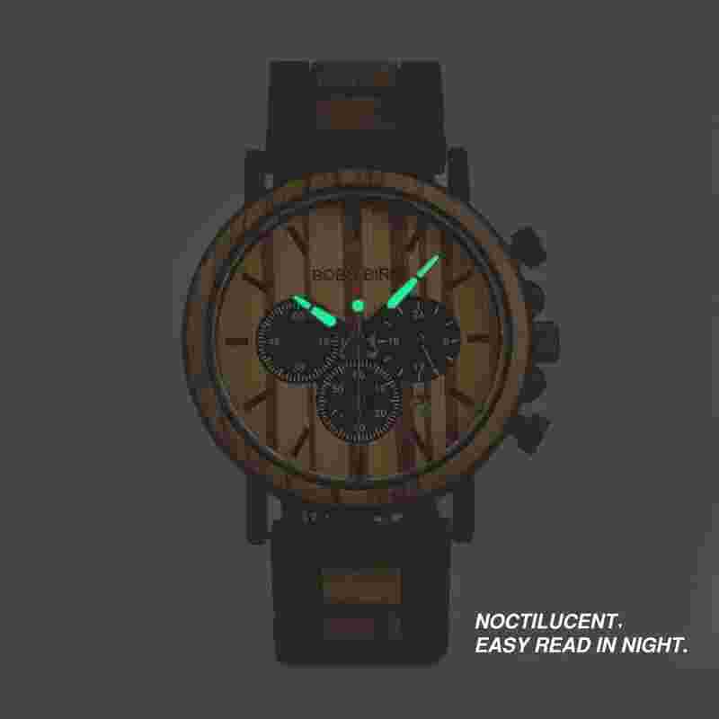 Luxury Wooden Men's Watch Quartz Watch Natural Wood Box Strap Stylish Wristwatch