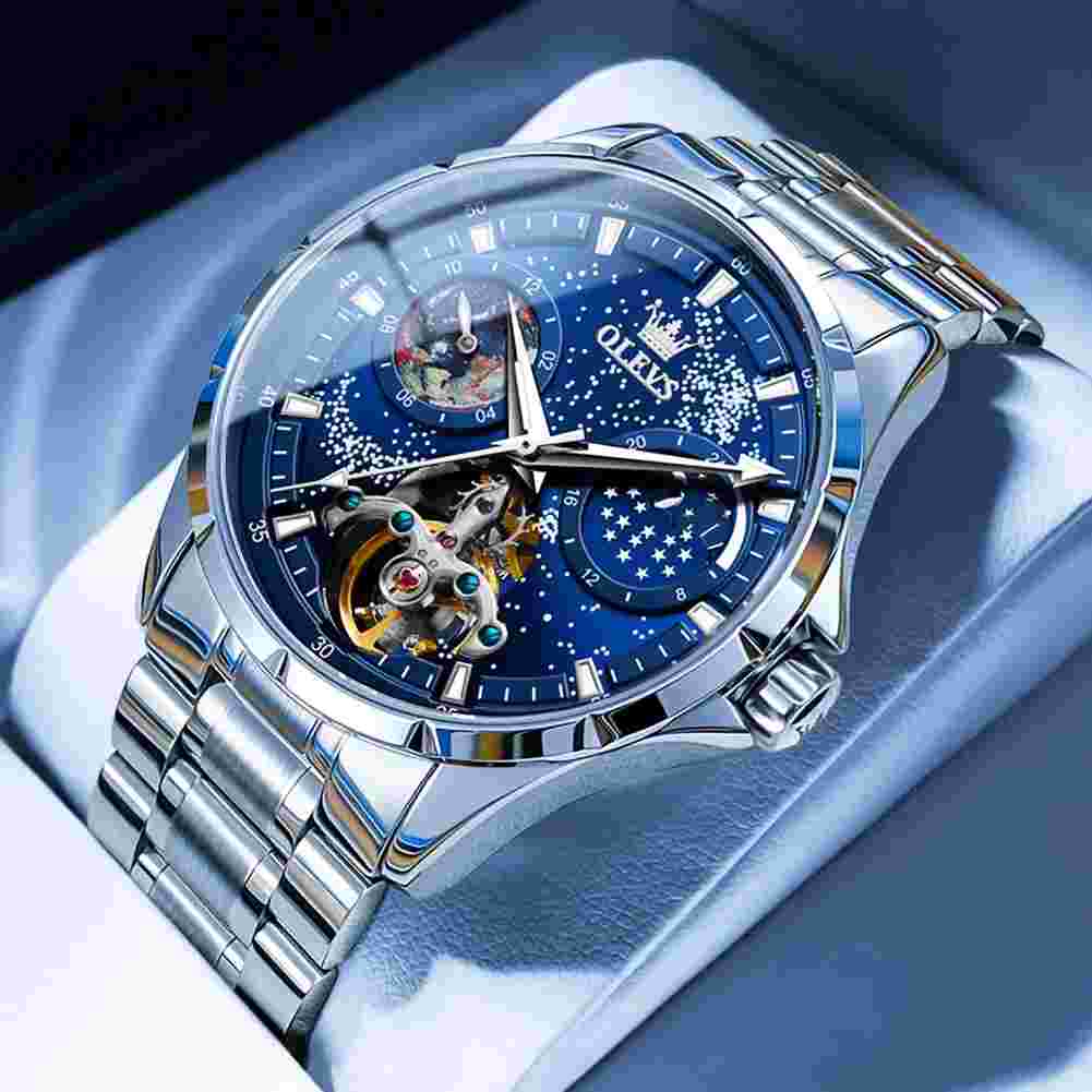 Men's Watches Tourbillon Style Automatic Mechanical Watch for Man Waterproof Lu