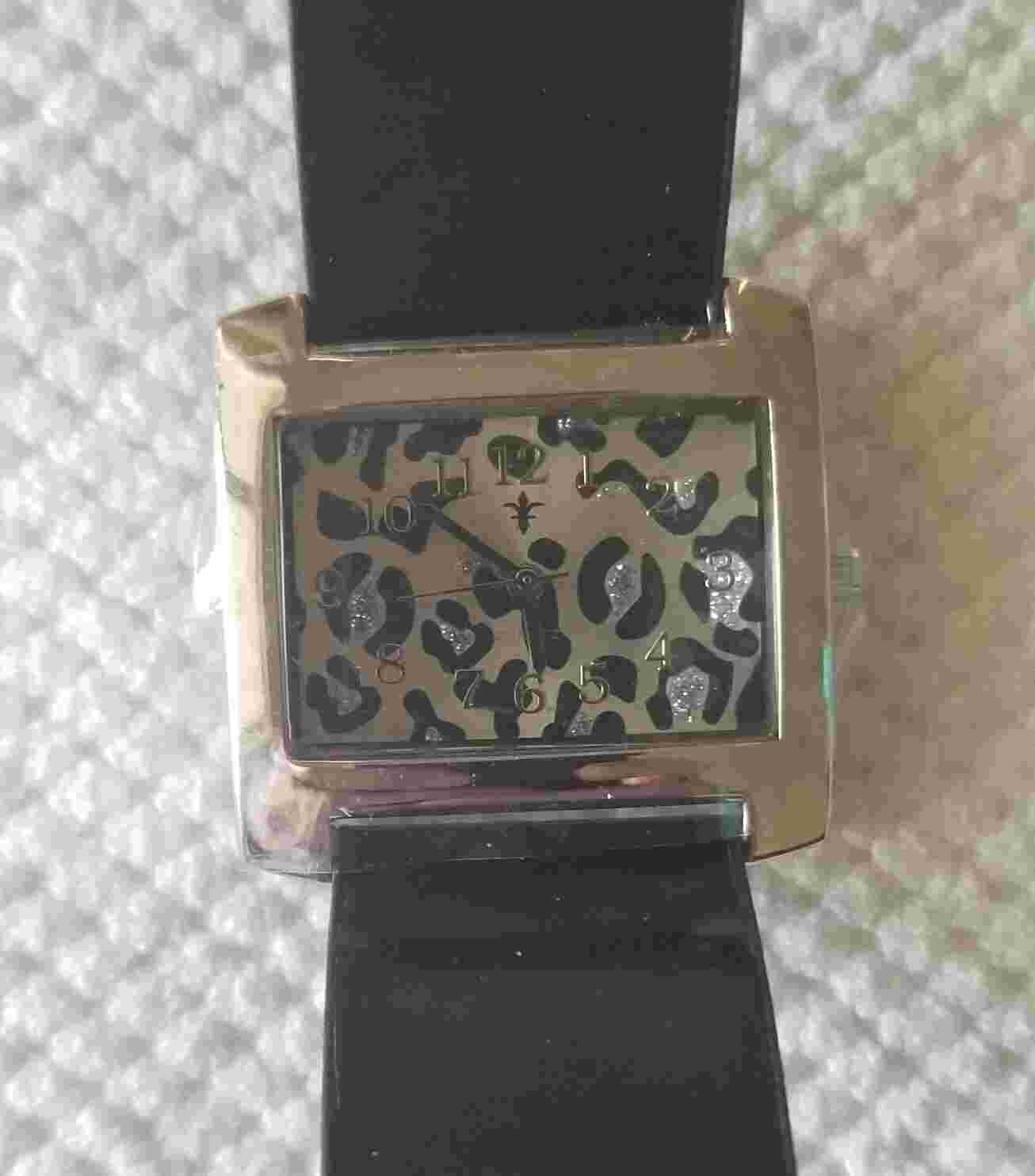 NWOT Cato Silver Tone Watch Leopard Dial Faux Leather 5.5"-7"New Batt. Orig. Box