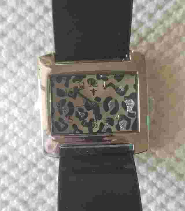 NWOT Cato Silver Tone Watch Leopard Dial Faux Leather 5.5"-7"New Batt. Orig. Box