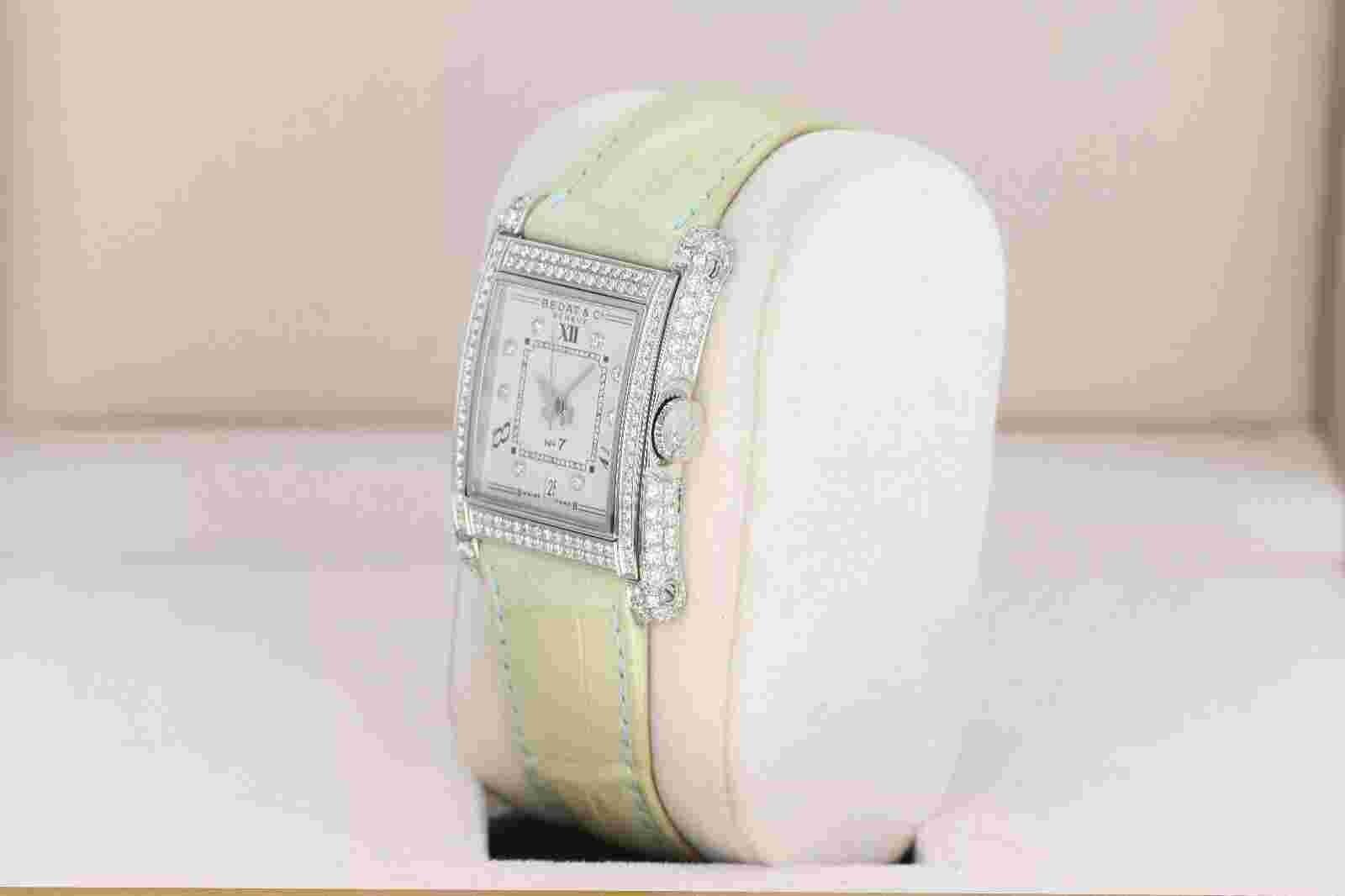 Bedat & Co. No 7 Ladies Mid-Size, Silver Diamond Dial & Case - Steel, 728.050.10