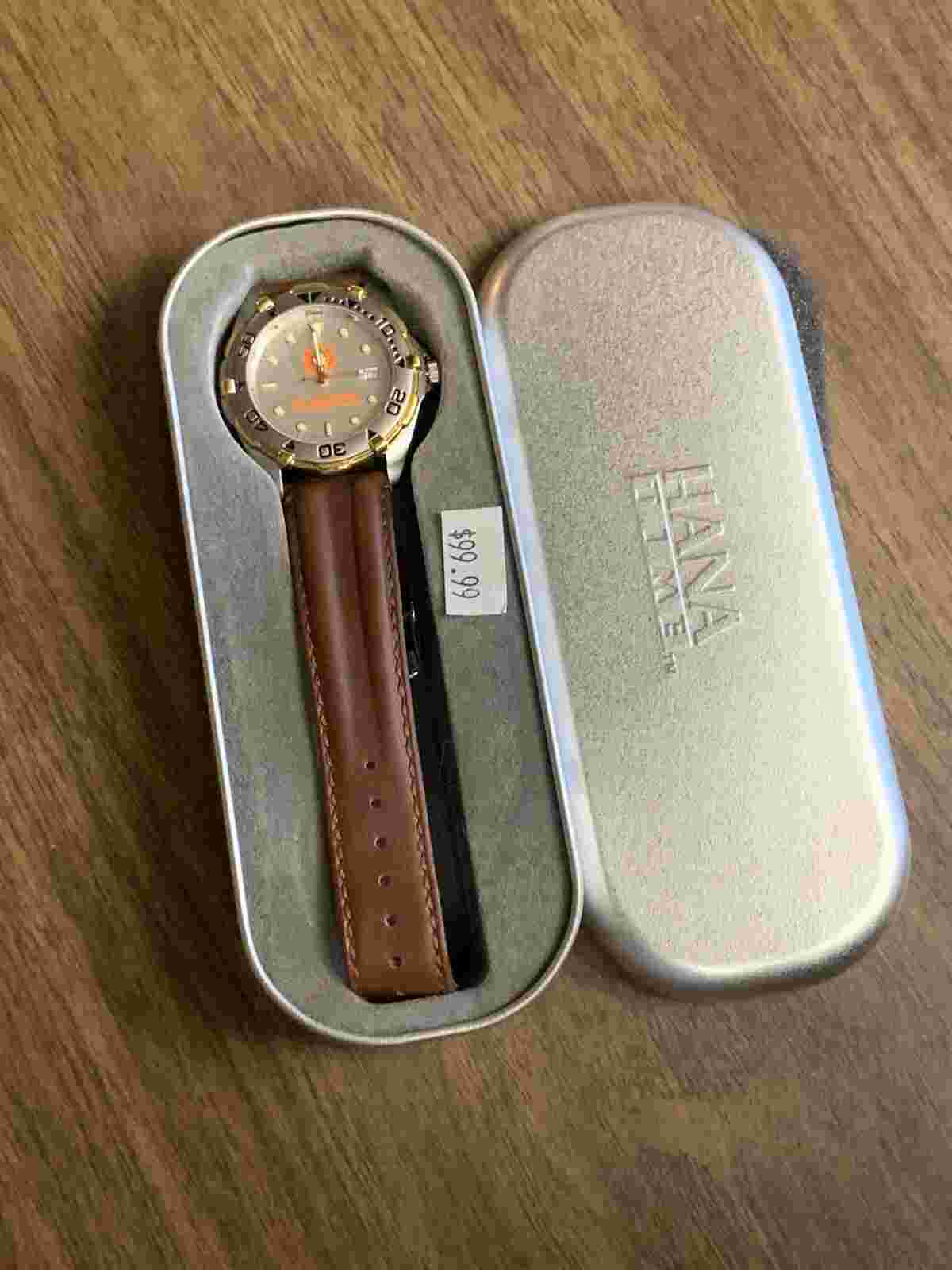 Hana Time’s Men’s Clemson University Swiss Made Steel Gen. Leather. Need battery