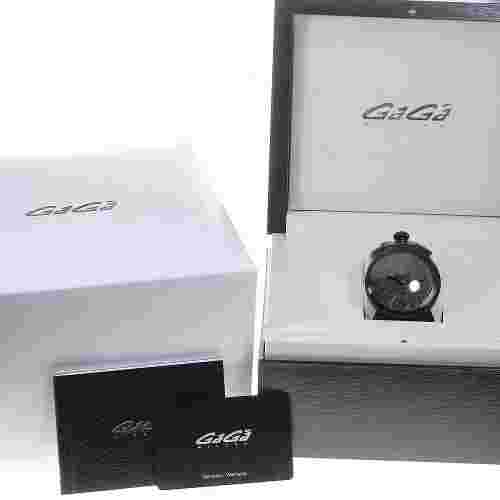GaGa MILANO Manuale 48 Small Second Hand Hand-wound Men Black limited From JAPAN