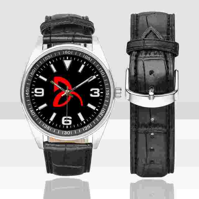 Djokovic Tennis Logo Men's Casual Leather Strap Watch