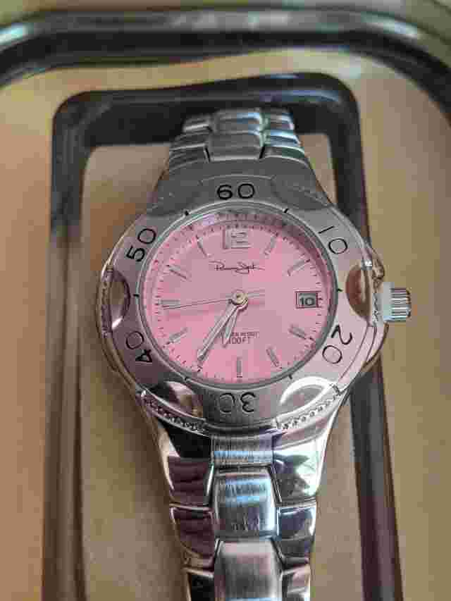 Panama Jack Outbound PJ81005L Women's Silver Tone NIB Watch Pink Dial