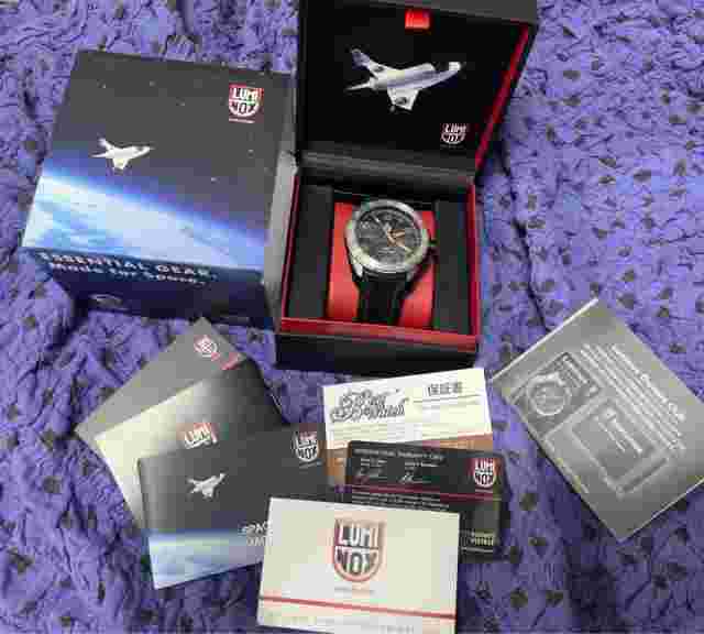 Luminox SXC Steel GMT 5120 Space Series Analog Black Gray Men's Watch U0621