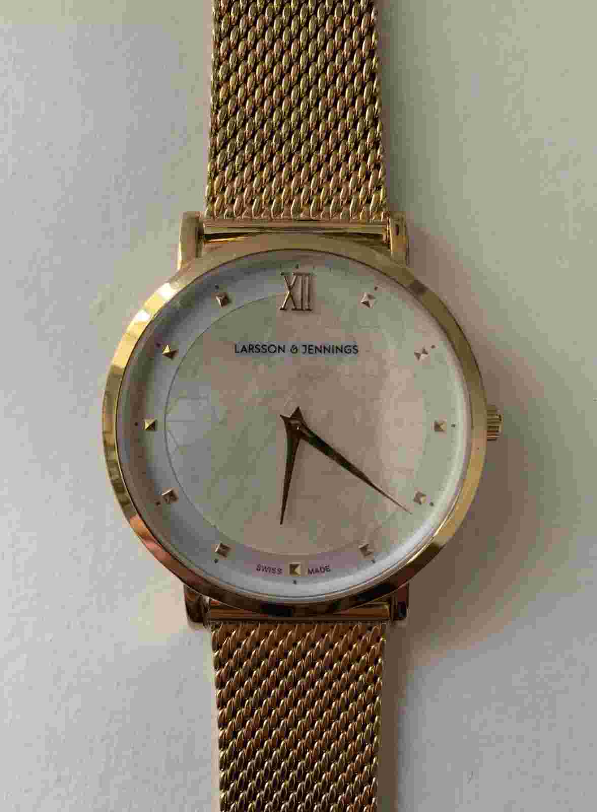 Larsson and Jennings Bernadotte Lugano Milanese Gold watch 30MM