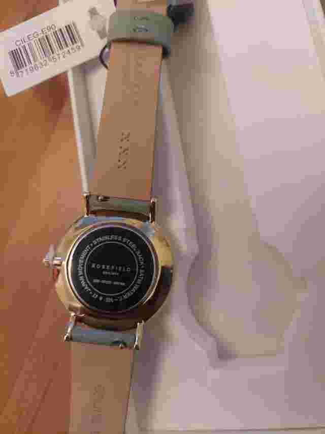 ROSEFIELD AMS/NYC BOWERY BWBLR-B9 White/Rose Gold - Grey Leather Band WATCH