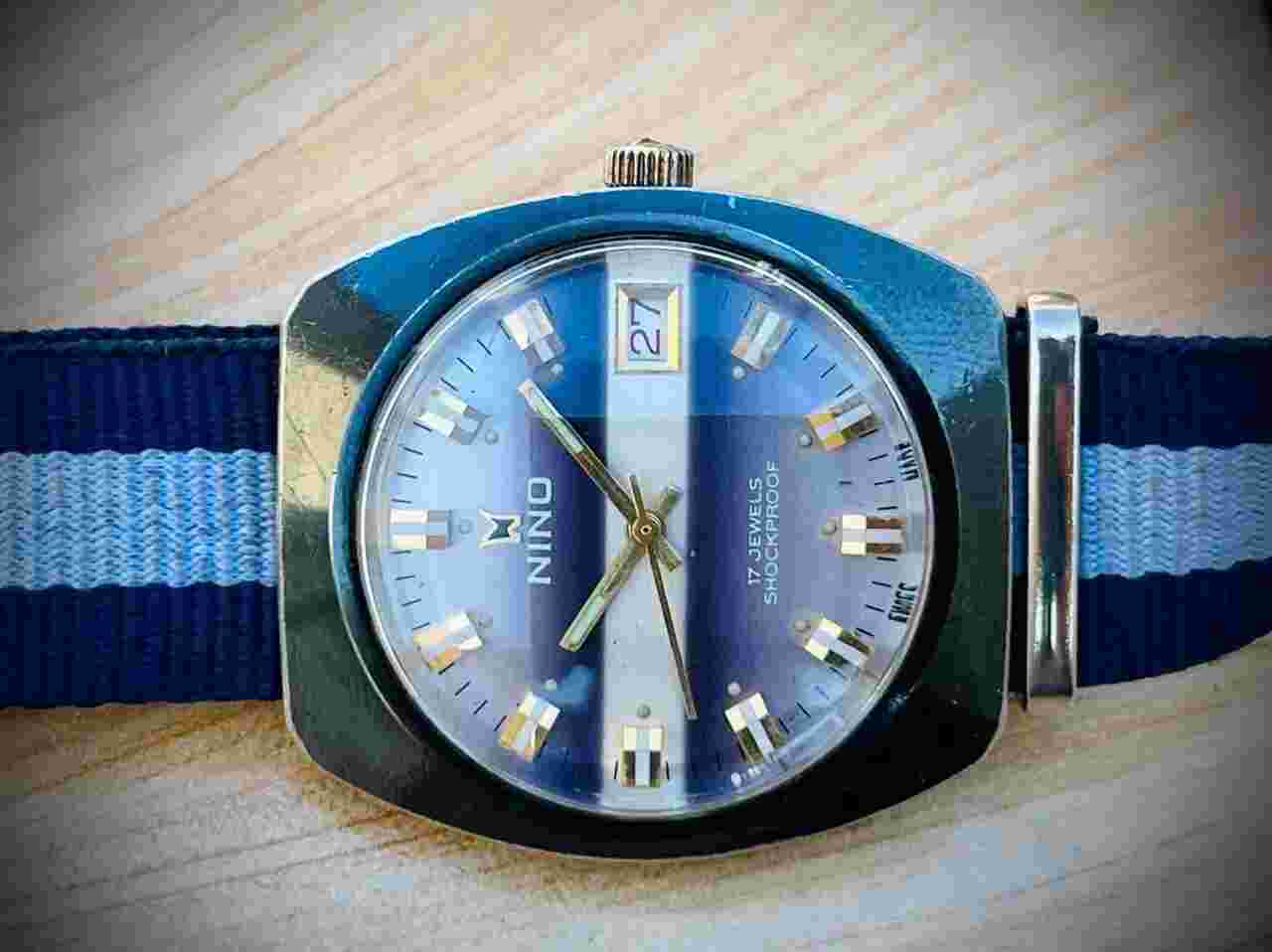 Vintage Nino Automatic Unique Dial Mens Watch 37mm