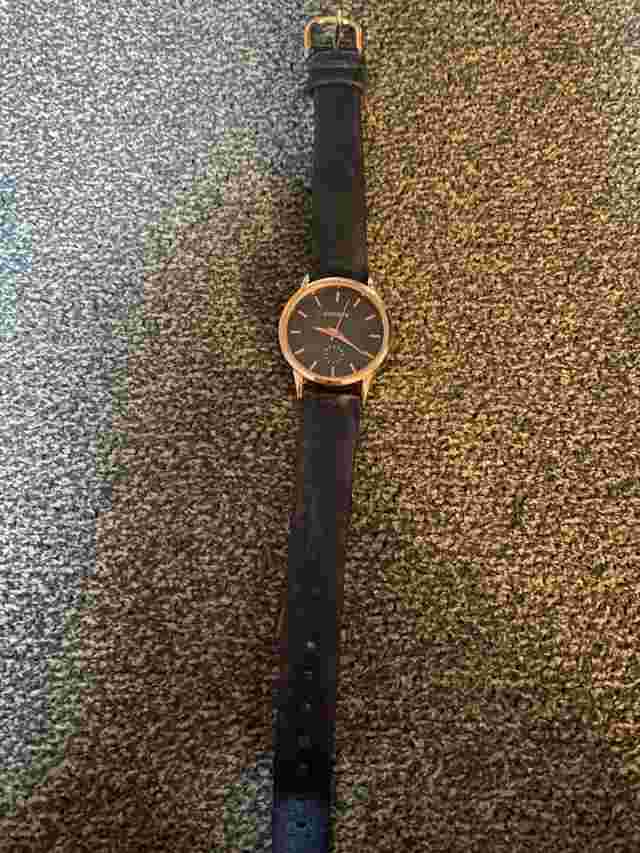 Geneva Rose Gold Watch, Blue Dial Woth Rose Gold Markers, Blue Leather Band