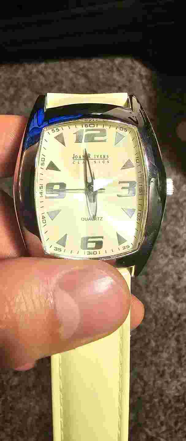 Joan Rivers Watch Egg Shell Leather