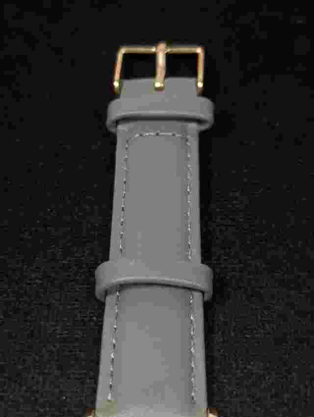 Monroe By Maestro Classique Rose Gold Tone Round Case Gray Leather Band Watch