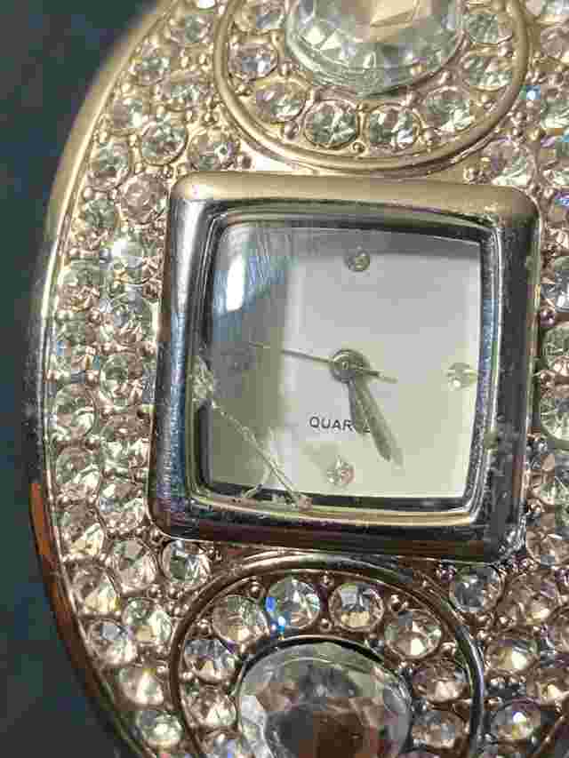 PARK LANE Silver-Tone Rhinestone Blinging Clamp Watch * Free Shipping *