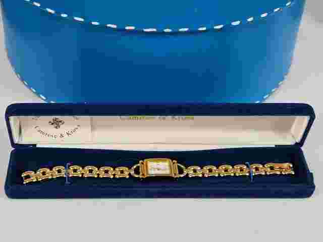 Camrose & Kross Jacqueline Kennedy JBK Quartz Gold Chain Bracelet Watch