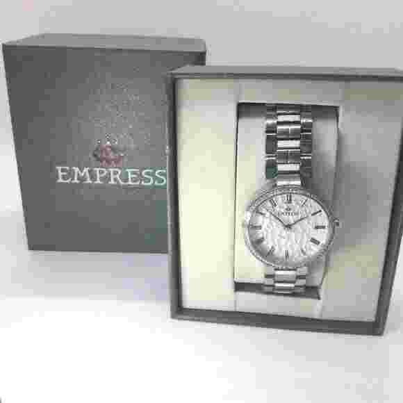 Empress Catherine Automatic Silver Watch with Crystals NEW RV $1099