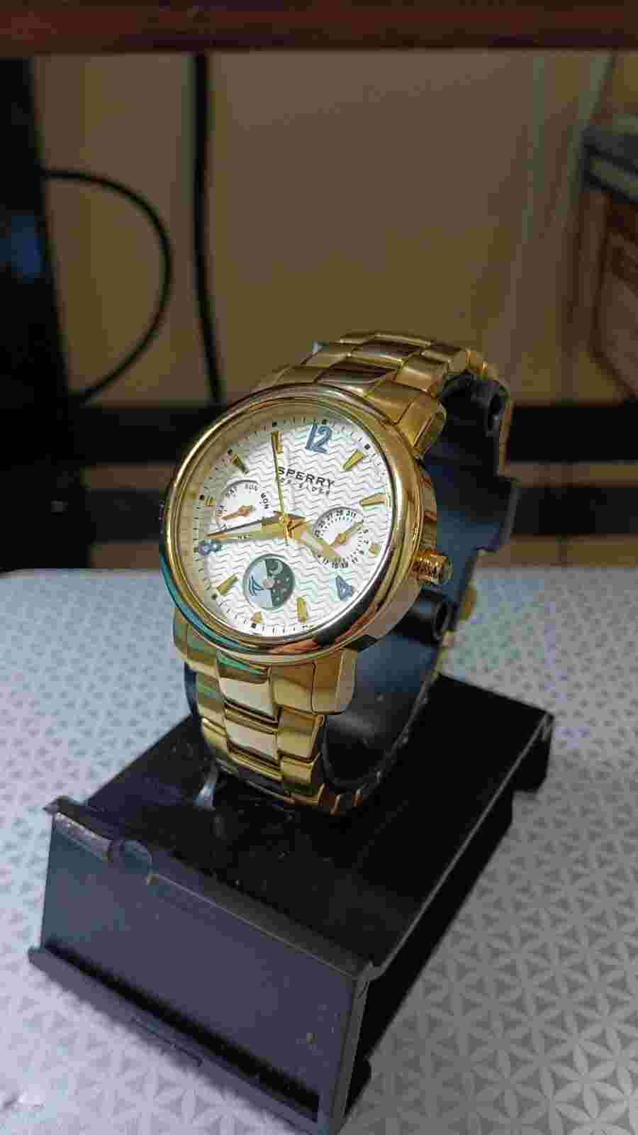 SPERRY Top-Sider Women's Watch Tide Moon Phase Calendar A126-13 Gold Tone