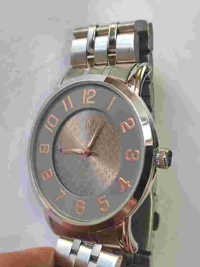 INC oversized men's quartz  stainless steel mesh strap  watch