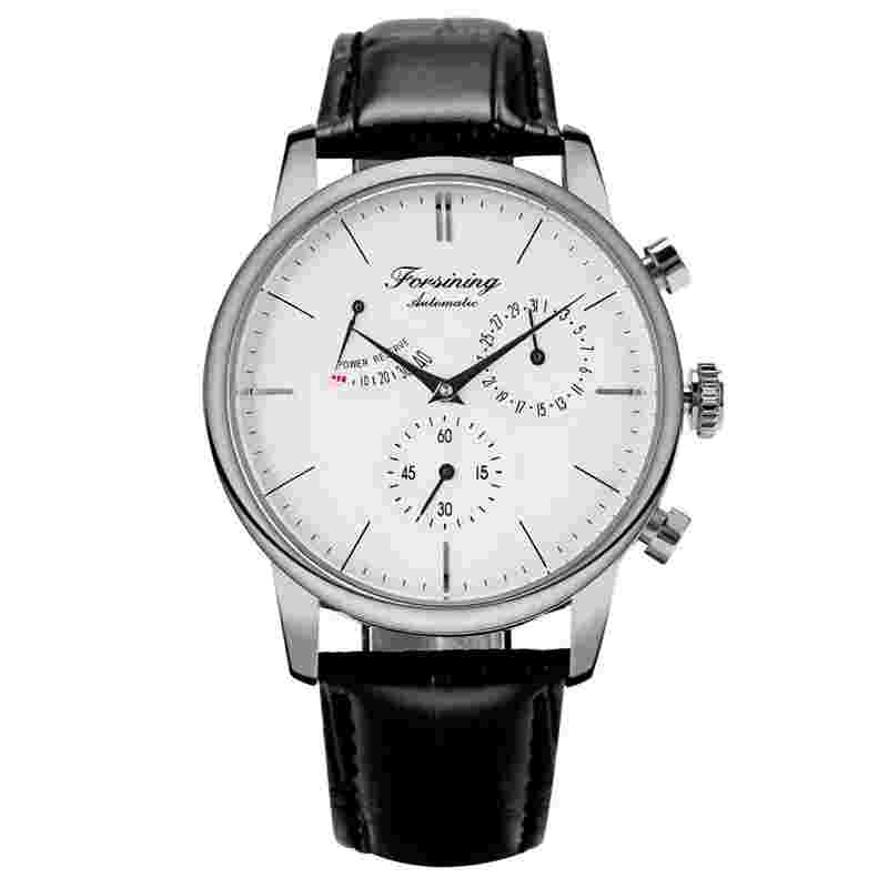 FORSINING Mechanical Automatic Watch for Men Leather Strap Power Reserve Design