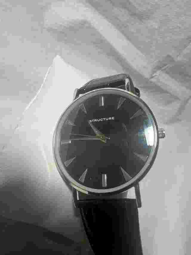 STRUCTURE,62043 107, blackface,40mm Case, Japan Movement, dress Watch Men