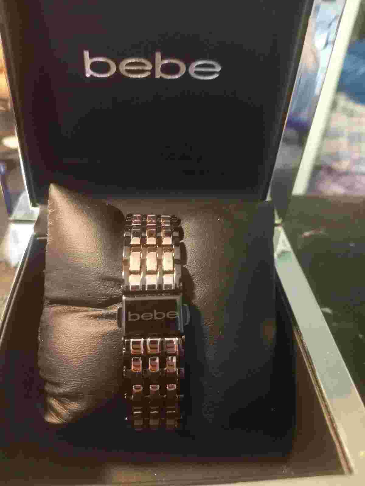 Bebe watches women Two Tone Rose Gold and Onyx Quartz Watch
