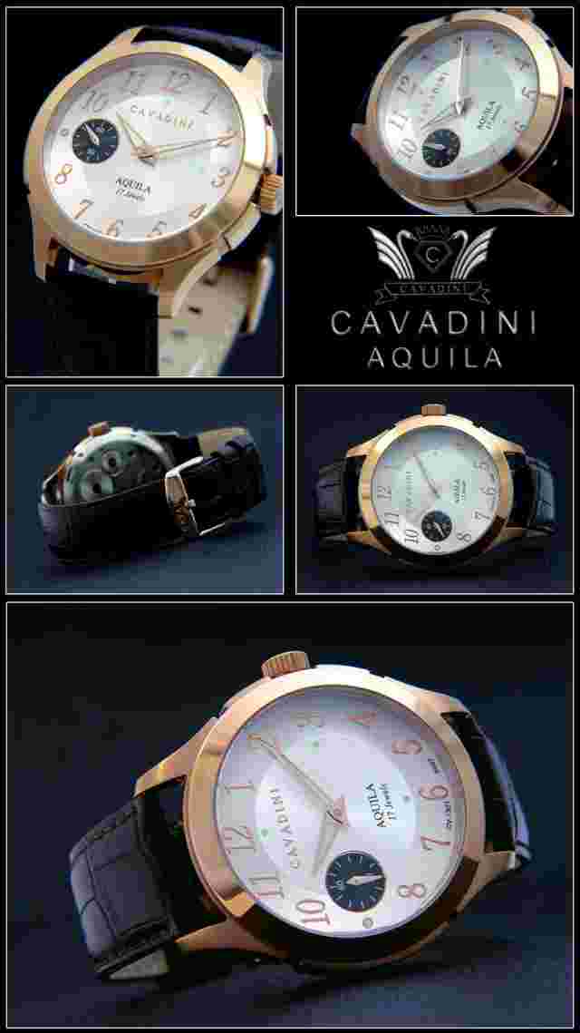 Cavadini Men's Watch With Unitas ETA-6497 Swiss Made Stainless Steel 1 13/16in
