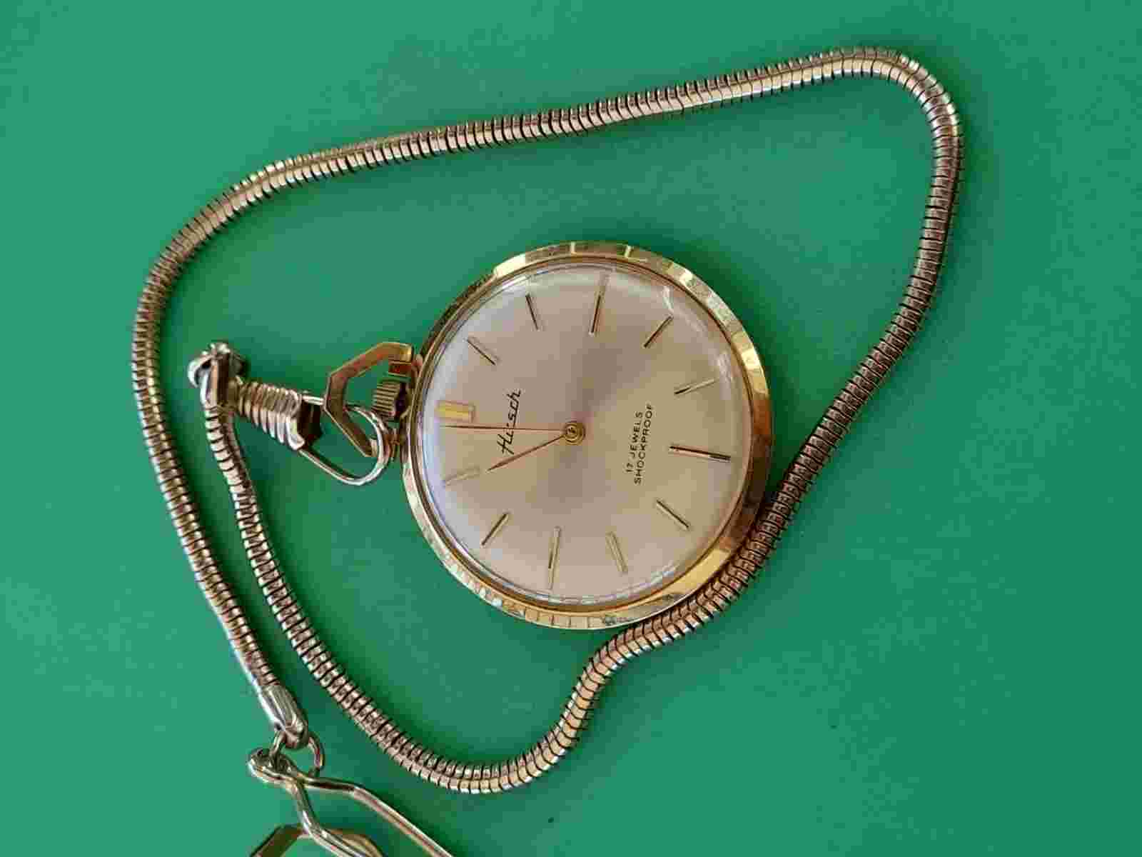 Vintage Hirsch Mens Pocket Watch _414
