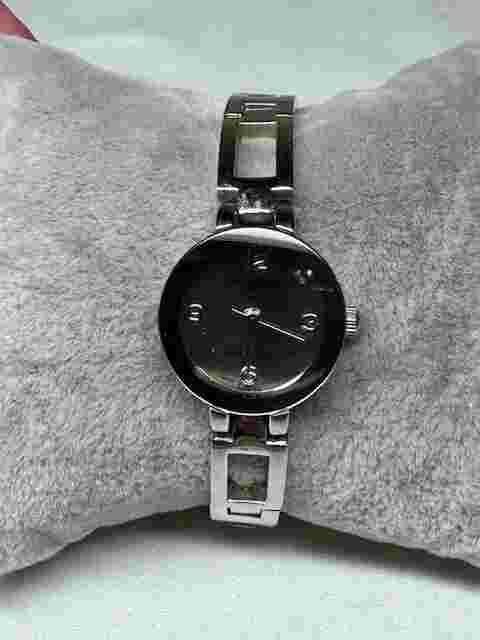 Ladies Clique Silver Tone Quartz Watch New Battery