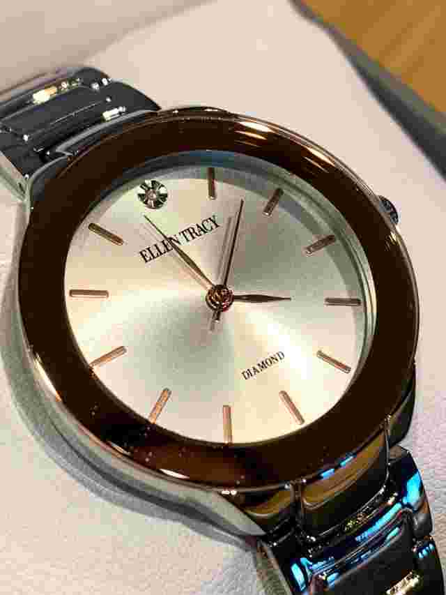 New & Unworn - Ellen Tracy Diamond ET5294SL Ladies Watch Silver/Rose Gold Tone