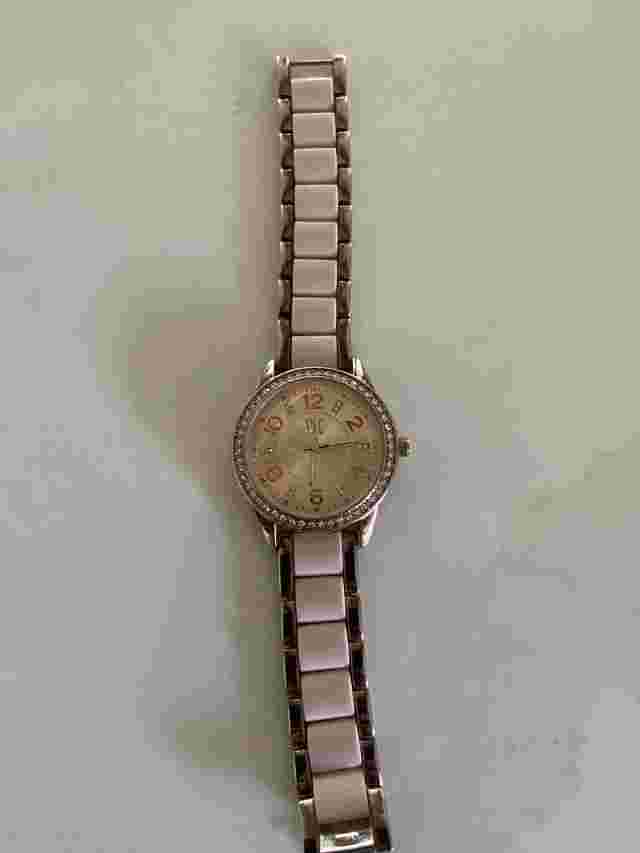 INC IN001RG 40mm rose gold crystal bezel quartz watch w/ bracelet & New battery