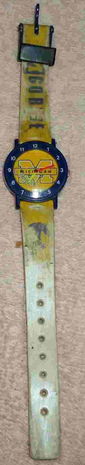 Sun Time Kids University Of Michigan Wolverines Watch, Go Blue second hand, Runs