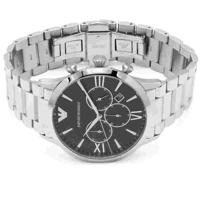 Emporio Armani AR11208 Mens Silver-tone Chronograph Watch 44 Mm