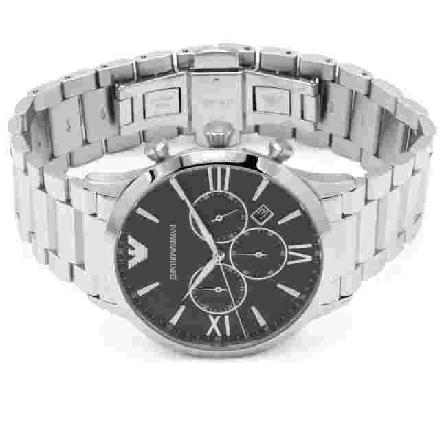 Emporio Armani AR11208 Mens Silver-tone Chronograph Watch 44 Mm