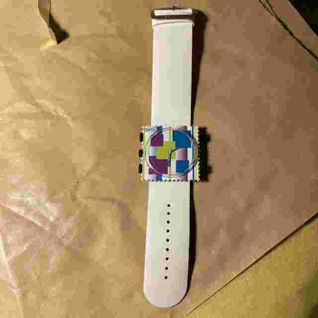 S.T.A.M.P.S. Watch by Timehouse White Leather Band 90s Square Not Tested Czech