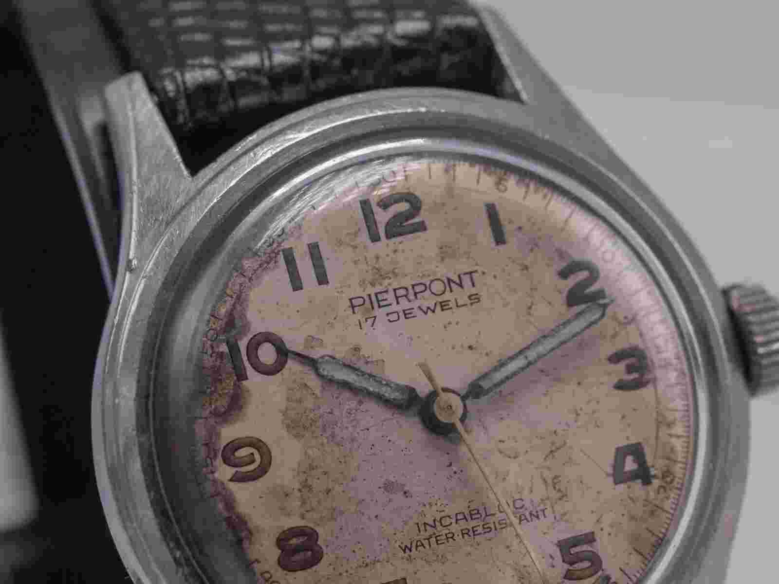 1950s Pierpont Men's 31mm SS Hand Wind Military Style Wrist Watch