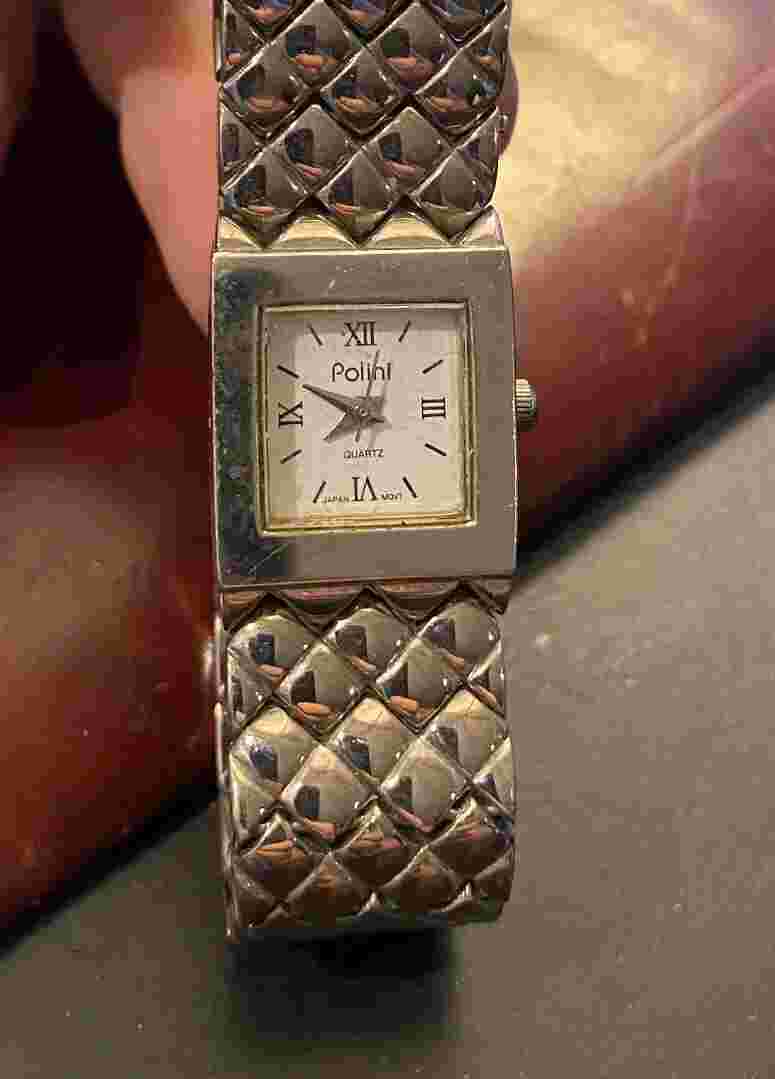 Women's 18mm Silver Tone Polini Watc, Bracelet Band, Hidden Clasp