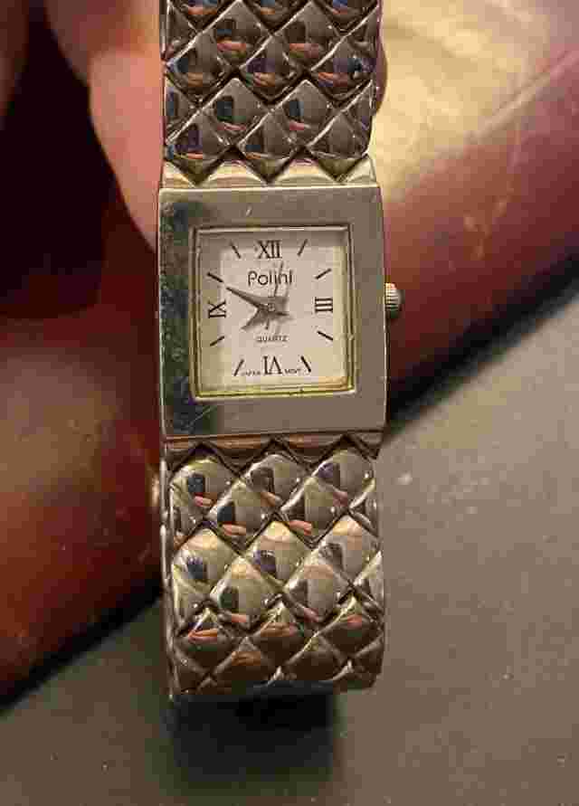 Women's 18mm Silver Tone Polini Watc, Bracelet Band, Hidden Clasp