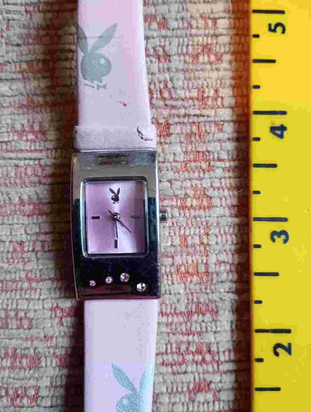PLAYBOY PINK LADIES WATCH WITH LEATHER STRAP
