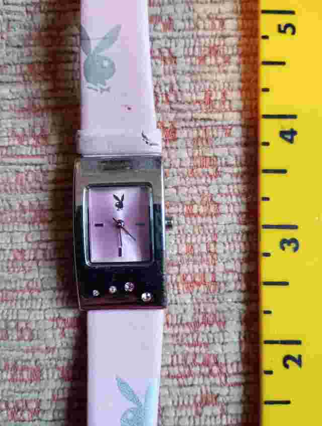 PLAYBOY PINK LADIES WATCH WITH LEATHER STRAP