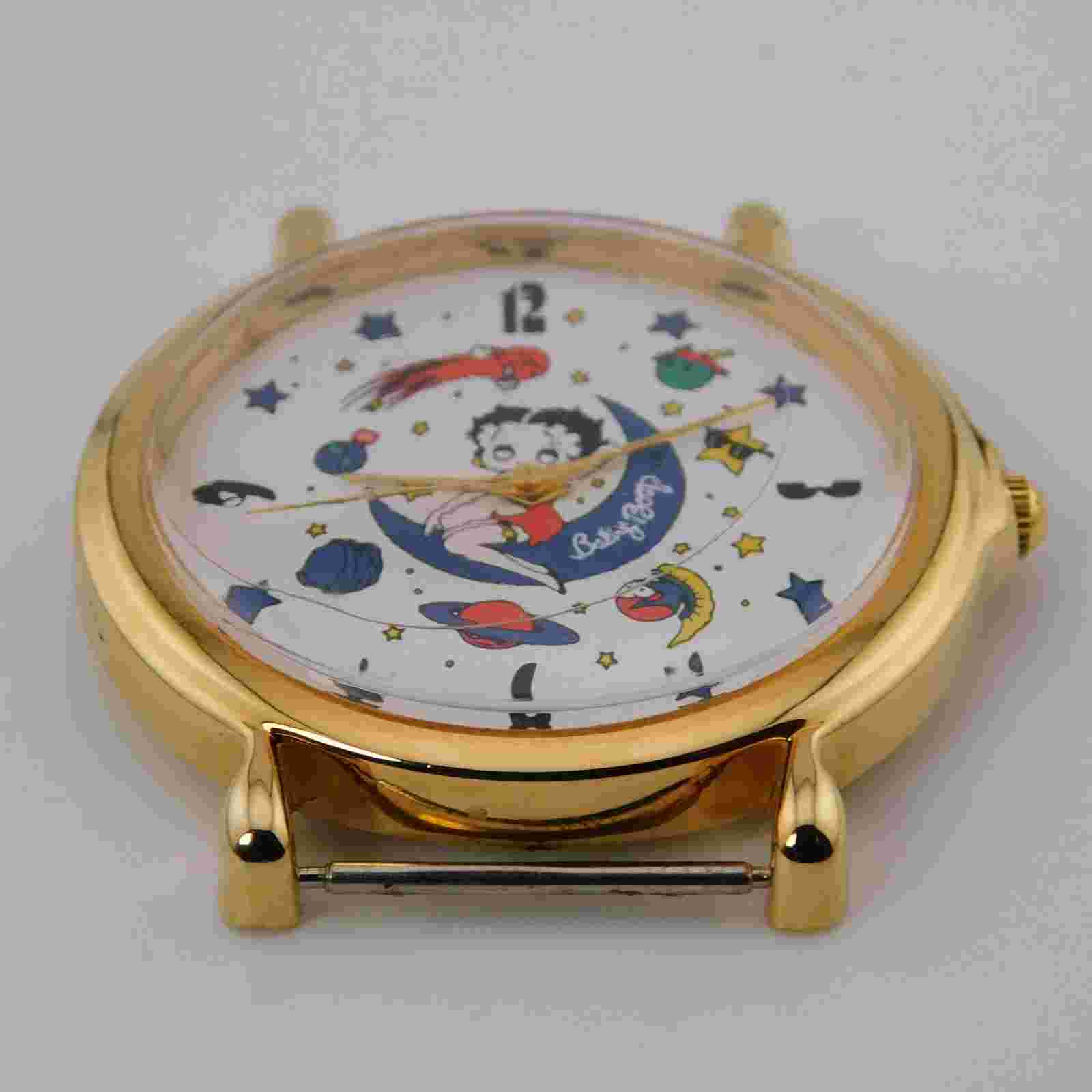Betty Boop Gold Tone Case Quartz Analog Women's Watch New Battery