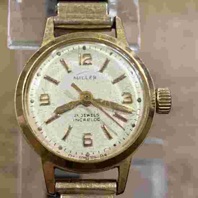 Vintage Miller 21 Jewel Ladies Hand Wind Watch Good Working Condition Gold Tone