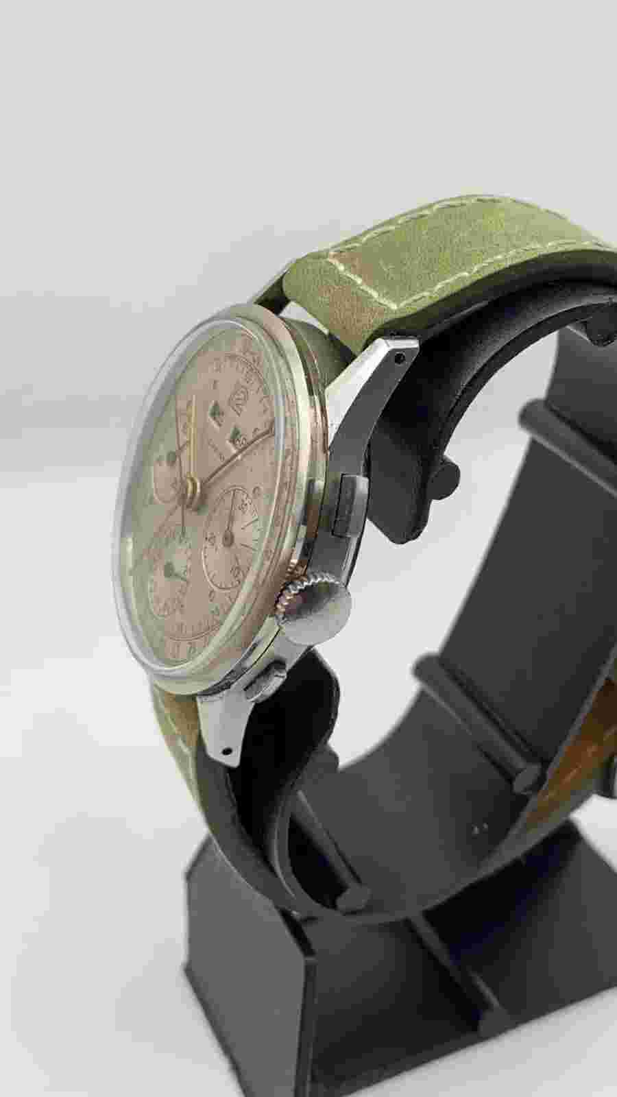 Rare Leonidas 1940s Serviced Chronograph Valjoux 72 Movement Unpolished Watch