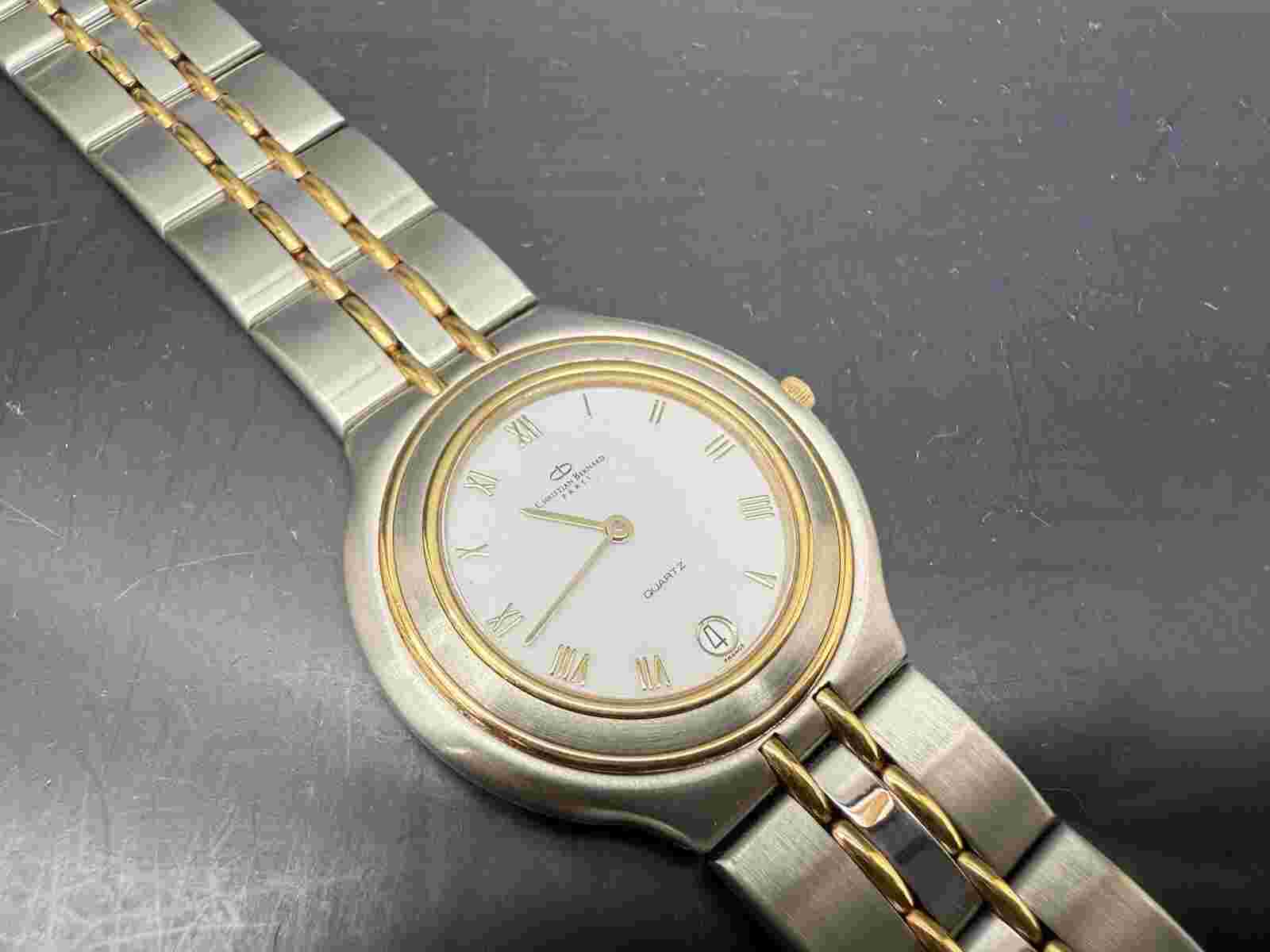 NOS Stainless Steel/Gold Christian Bernard Paris Dress Watch.