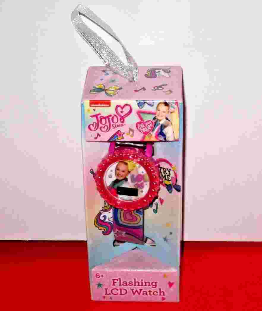 NEW PINK/HEARTS NICKELODEON JOJO SIWA FLASHING LCD DIGITAL WATCH KIDS GIRLS NIB!