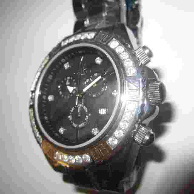 ONISS SHARP MEN'S WATCH CHRONO ALL BLACK CERAMIC CRYSTAL SAPPHIRE ON627-M SWISS