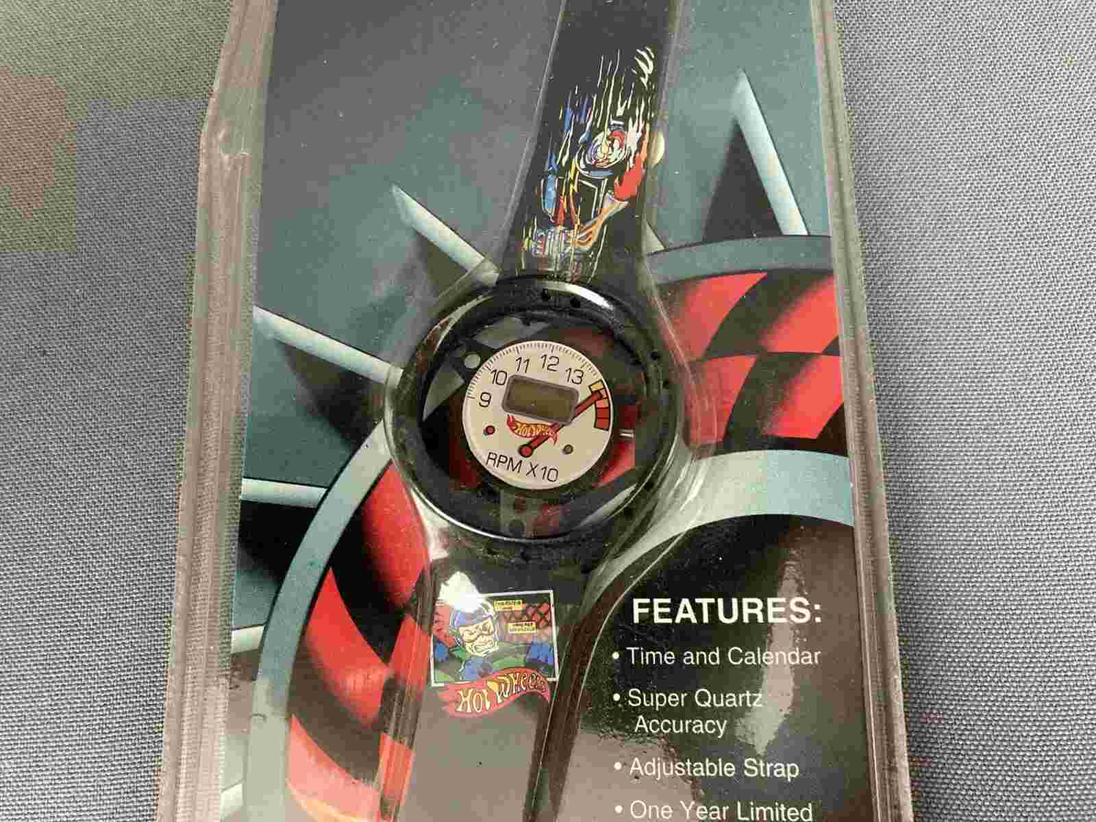 Vintage Hot Wheels Race Hard Digital Wrist Watch Steering Wheel Tach Face NIB