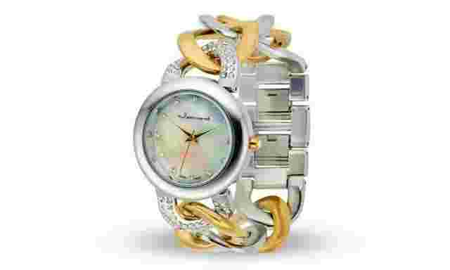 NEW Jeanneret 62623434 Womens Antoinette Two Toned Silver/Gold Analog Watch 3ATM