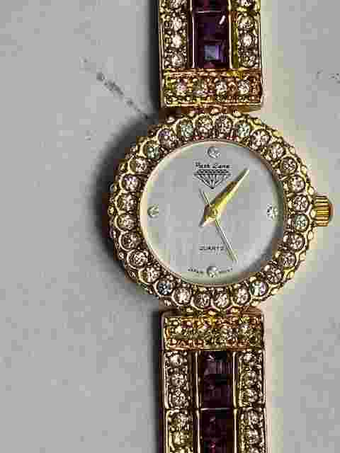 Park Lane Gold Tone Crystal Rhinestone Watch-Needs new battery.