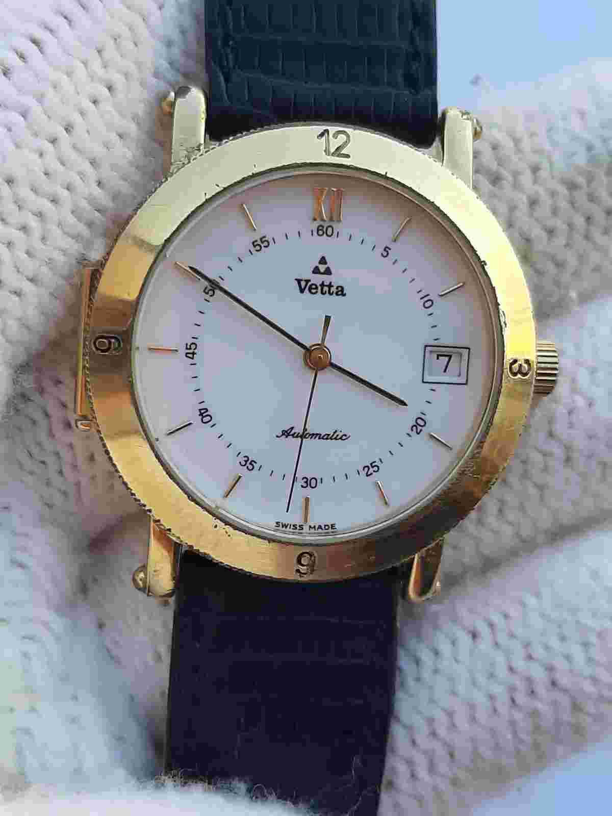 Vetta Watch Automatic Cal.Eta 2892-2 Gold Plated 35mm Swiss Mens Just Serviced