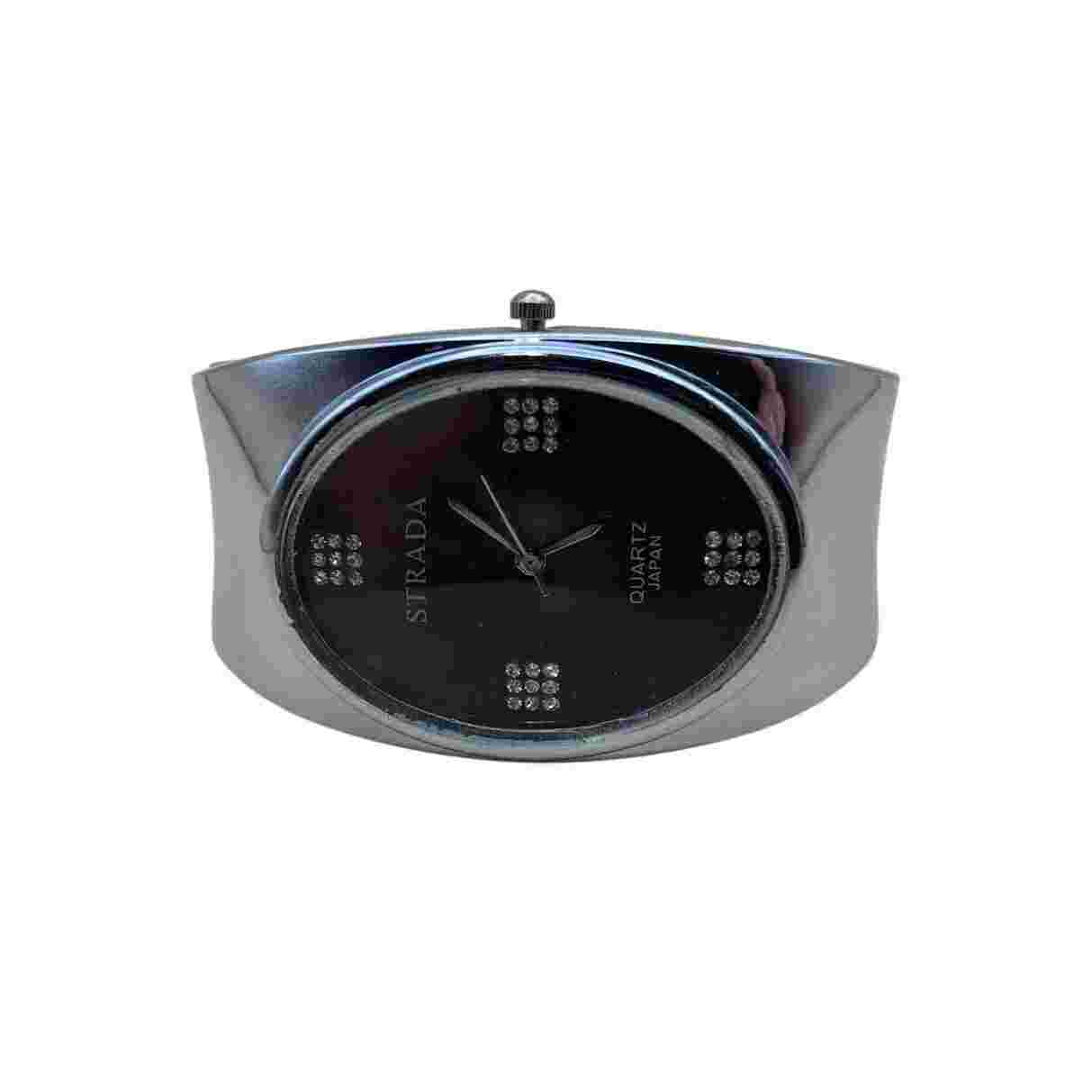 Strada Women's Large Face Quartz Analog Watch - Cuff Bracelet - New Battery